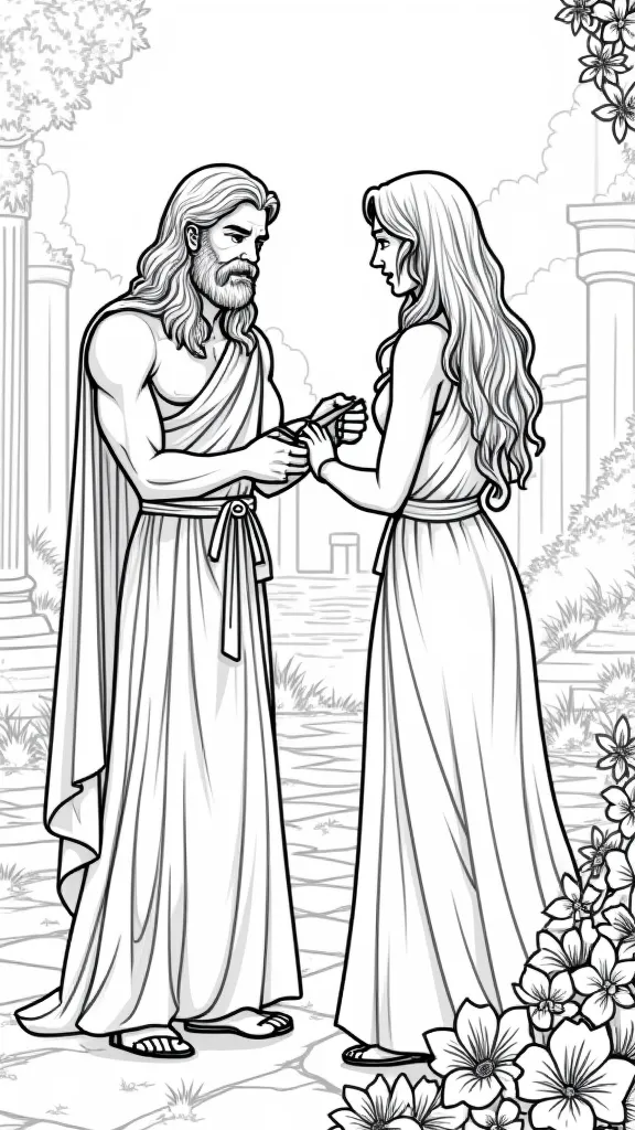 Página para colorear de Samson y Delilah